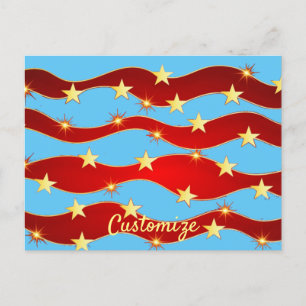 Gold Stars Patriotic Sky Thunder_Cove Postcard