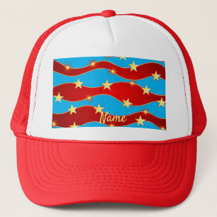 Gold Stars Patriotic Sky Thunder_Cove Trucker Hat