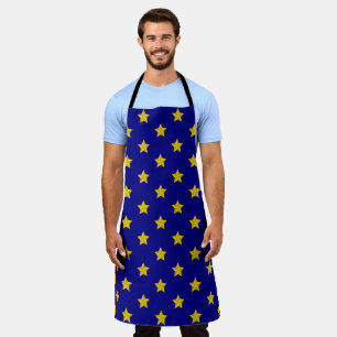 Gold Stars Pattern, Navy Blue, Exclusive Apron