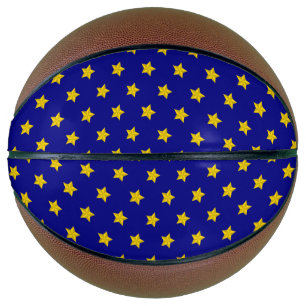 Gold Stars Pattern, Navy Blue, Exclusive Basketball