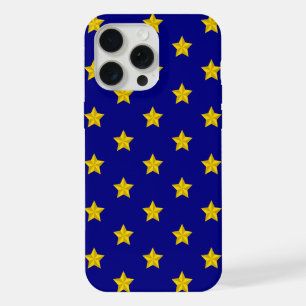 Gold Stars Pattern, Navy Blue, Exclusive iPhone 15 Pro Max Case