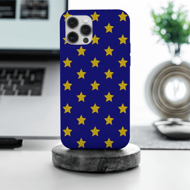 Gold Stars Pattern, Navy Blue, Exclusive iPhone Case (Creator Uploaded)