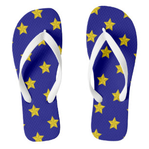 Gold Stars Pattern, Navy Blue, Exclusive Jandals