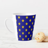 Gold Stars Pattern, Navy Blue, Exclusive