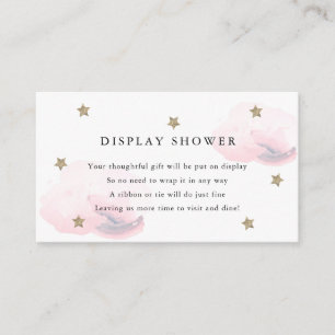 Gold Stars & Pink Clouds Display Shower Enclosure Card