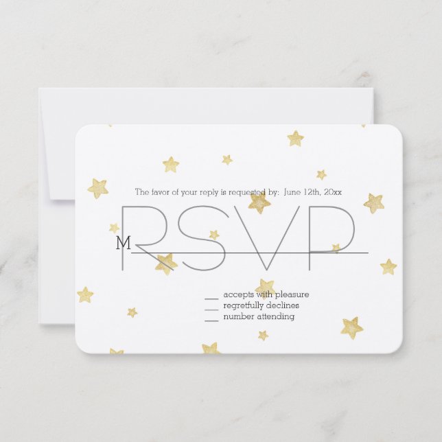 Gold Stars RSVP Card (Front)