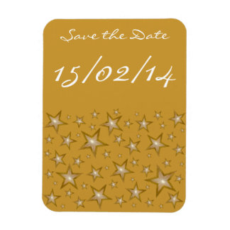"Gold" Stars 'Save the Date' flexible magnet gold