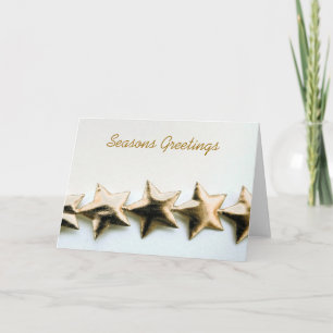 Gold Stars Seasons Greetings Card