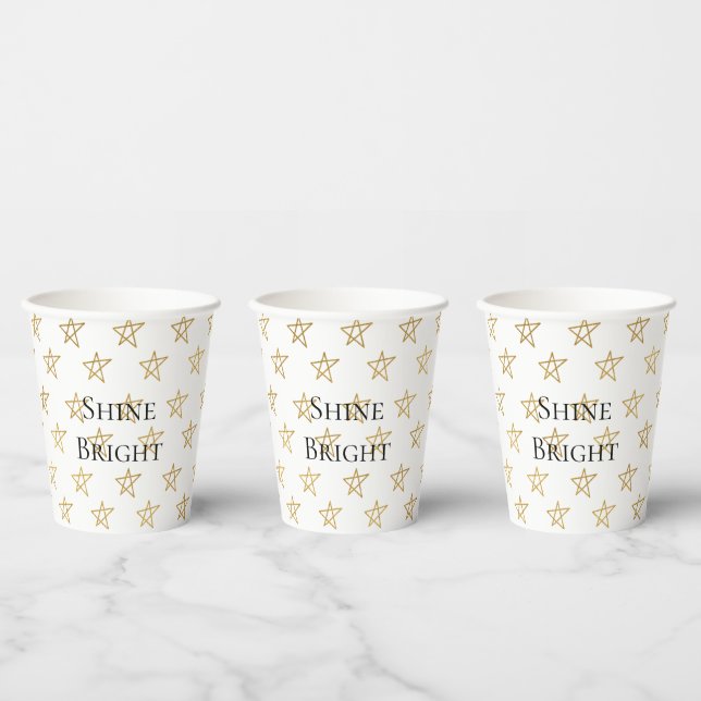 Gold Stars Shine Bright Paper Cups (Multi)