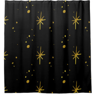 Gold Stars  Shower Curtain