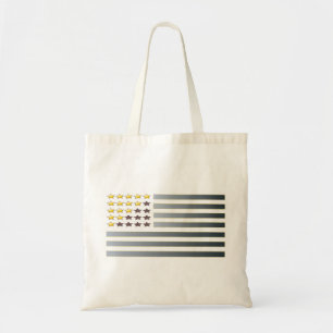 GOLD STARS SILVER STRIPES Patriotic Flag Tote Bag