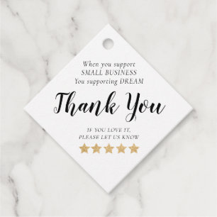 Gold Stars Small Business Thank You Favour Tag