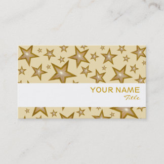 Gold Stars stripe business card white back