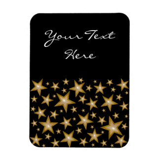 "Gold" Stars 'Text' flexible magnet vertical black