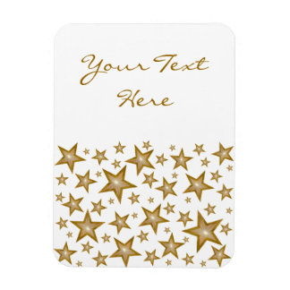"Gold" Stars 'Text' flexible magnet vertical white
