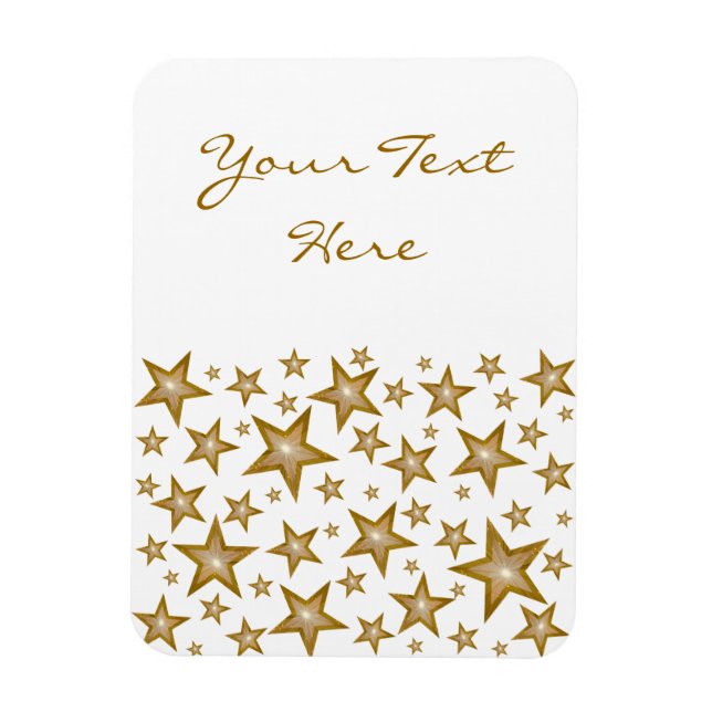 "Gold" Stars 'Text' flexible magnet vertical white (Vertical)