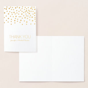 Gold Stars Thank you personalised card