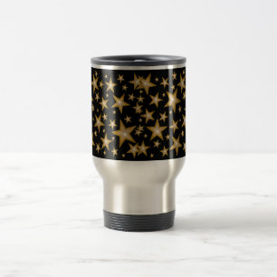 Gold Stars travel/commuter mug black