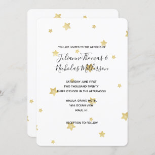 Gold Stars Wedding Invites