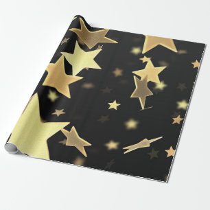 Gold Stars Wrapping Paper