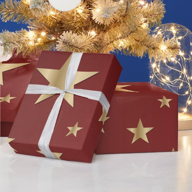 Gold Stars Wrapping Paper (Holidays)