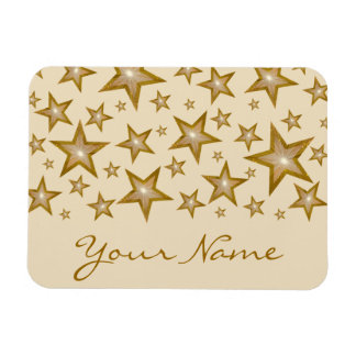 "Gold" Stars 'Your Name' flexible magnet cream
