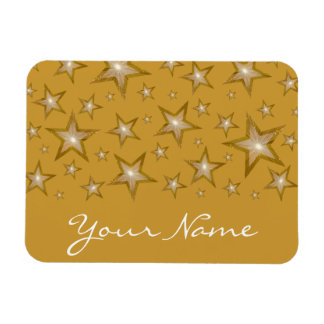 "Gold" Stars 'Your Name' flexible magnet gold
