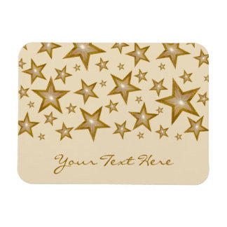 "Gold" Stars 'Your Text' flexible magnet cream