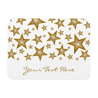 "Gold" Stars 'Your Text' flexible magnet white