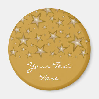 Gold Stars 'Your Text' fridge magnet gold