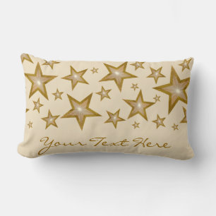 "Gold" Stars ''Your Text' lumbar cream Lumbar Cushion