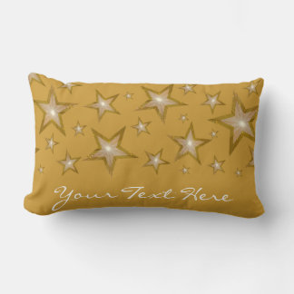"Gold" Stars ''Your Text' lumbar gold Cushion