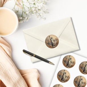 Gold Statue of Liberty Coin Envelope Seal Patriot