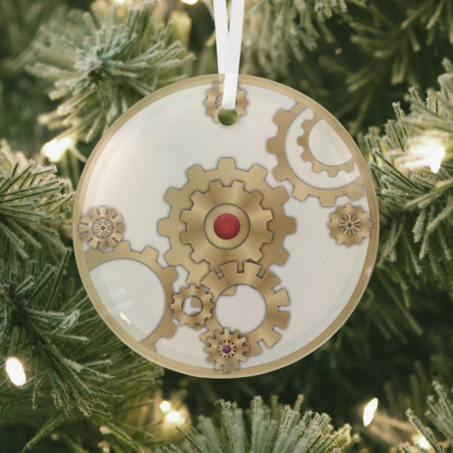 Gold Steampunk Ceramic Ornament (Insitu)