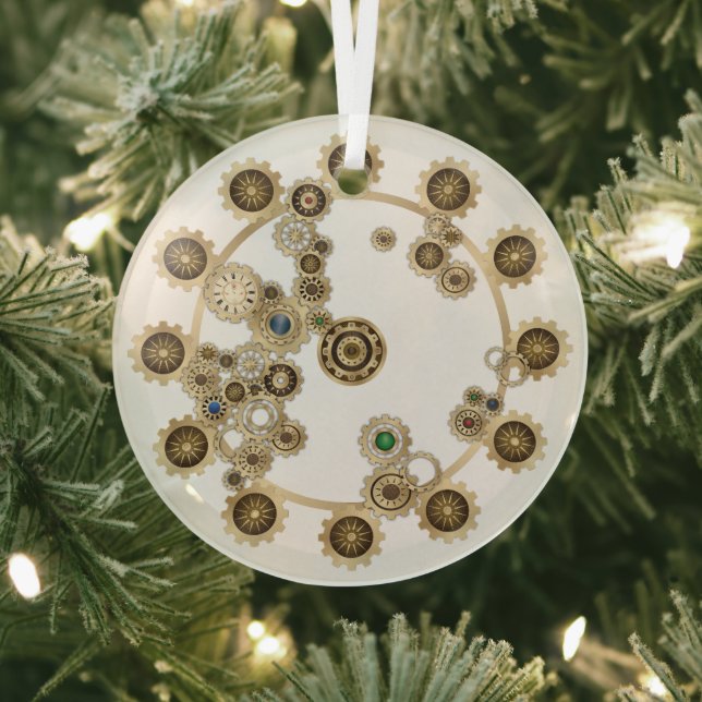 Gold Steampunk Ceramic Ornament (Insitu)