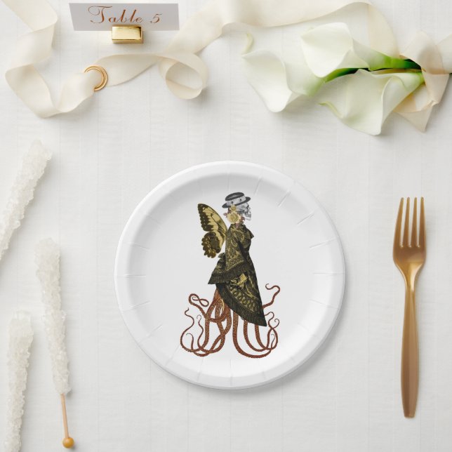 Gold SteamPunk Series Design 5   Paper Plate (Wedding)