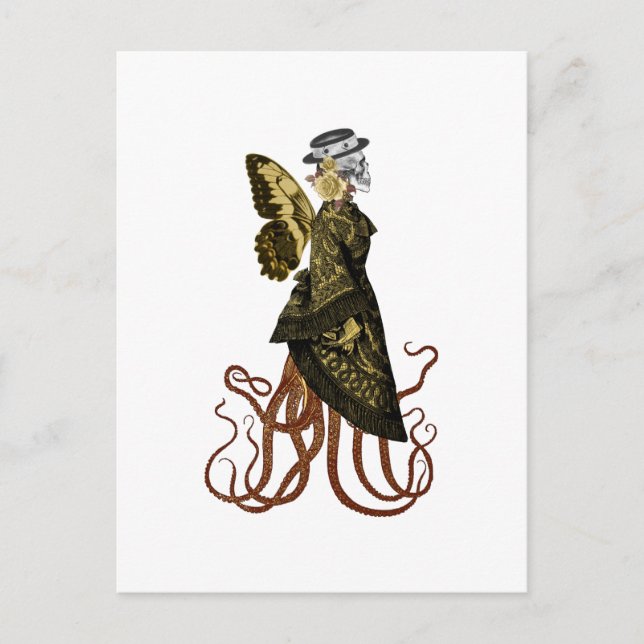 Gold SteamPunk Series Design 5  Postcard (Front)