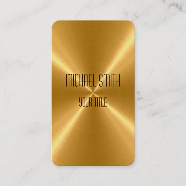 Gold Steel Metal Business Card (Front)