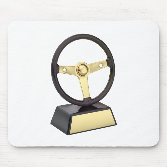 Gold steering wheel award mouse pad (Front)