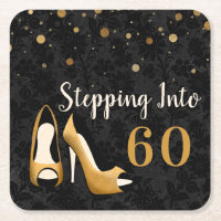 Gold Stepping into 60 Woman's Birthday Party
