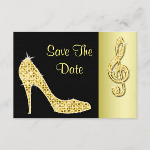 Gold Stiletto & Treble Cleft 16th Save The Date