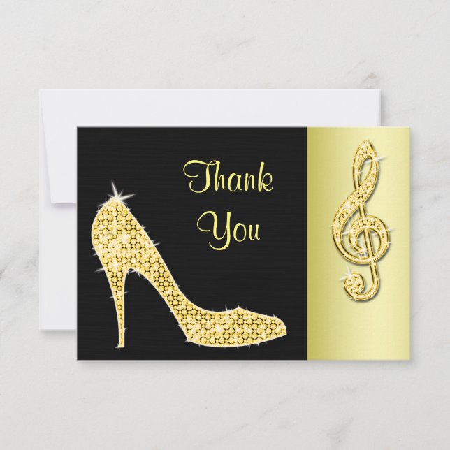 Gold Stiletto & Treble Cleft Thank You (Front)