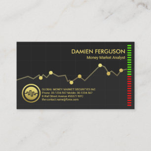 Gold Stock Exchange Graph Financial Stock Broker Business Card
