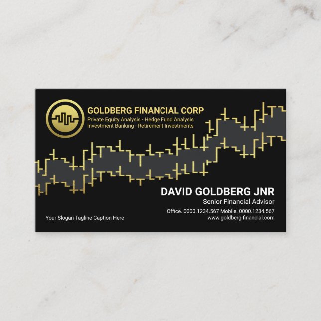 Gold Stock Forex Graph Financial Consultant Business Card (Front)