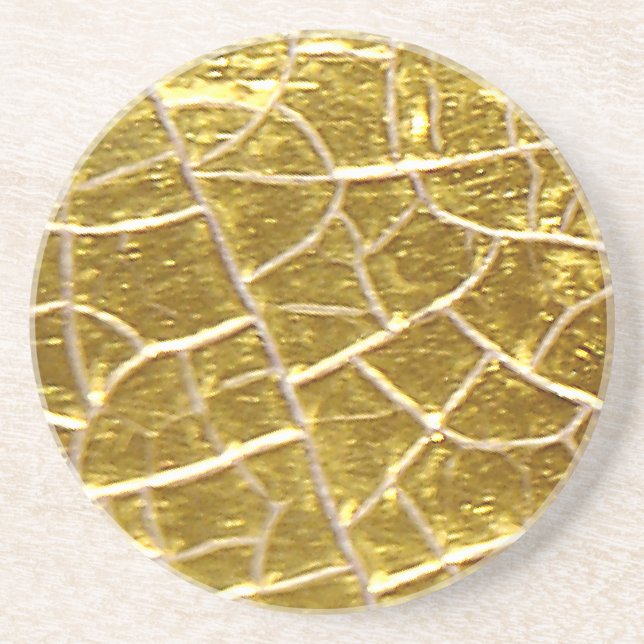 Gold stone cracks coaster (Front)