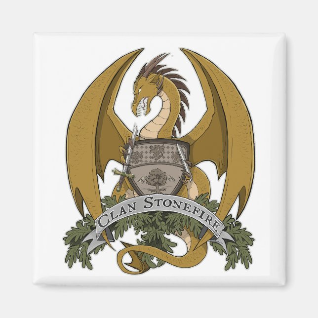 Gold Stonefire Dragon Crest Magnet (Front)