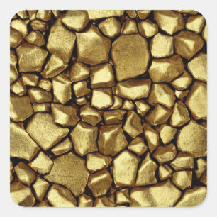 Gold Stones Square Sticker