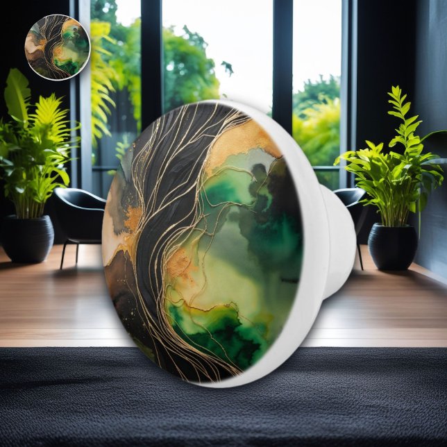 Gold Strand Abstract Ceramic Knob (Creator Uploaded)