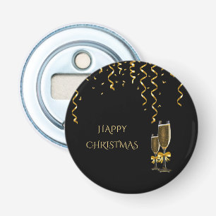 Gold Streamers & Champagne Christmas Bottle Opener