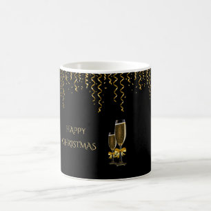 Gold Streamers & Champagne Christmas Coffee Mug
